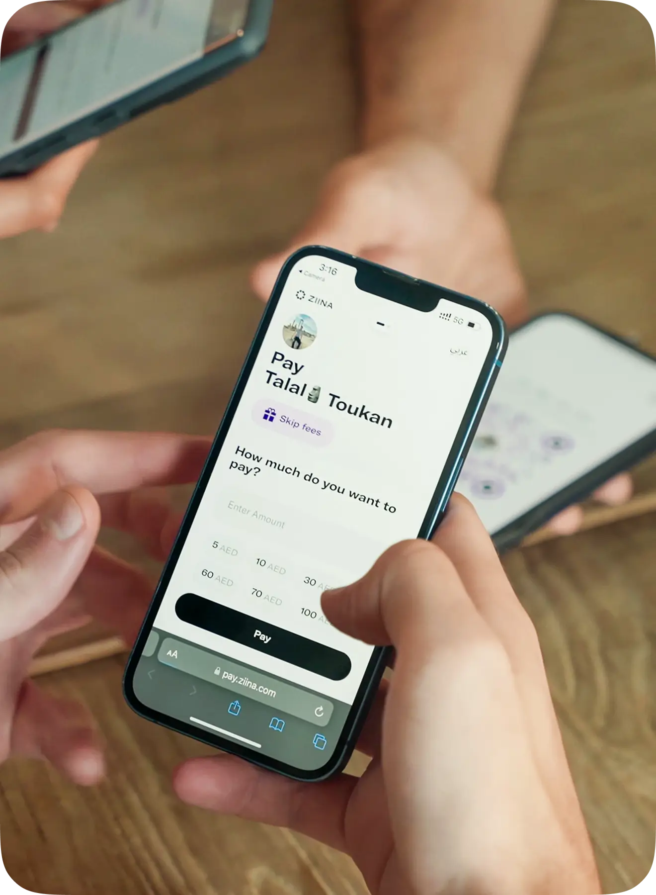 Pay by app. Send money to friends and family in seconds.